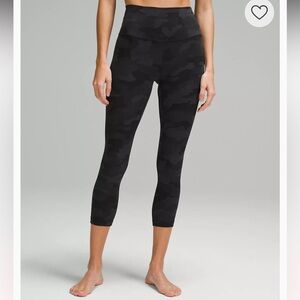 Lululemon Align High Rise Cropped Black Camouflage Leggings
